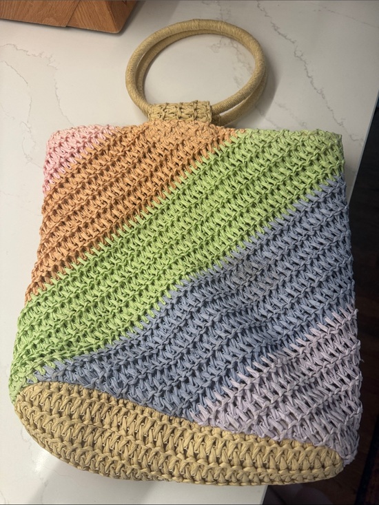 art class Handbags - art class Pastel Multicolor Woven Tote with Round Handles